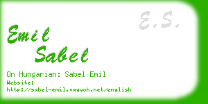 emil sabel business card